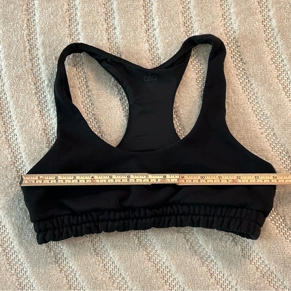 Alo Yoga Accolade Sweatshirt Black Sports Bra - S - Picture 10 of 10